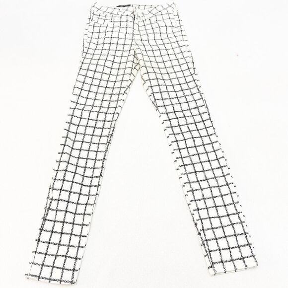 Armani Exchange Super Skinny Plaid Patterned Denim Jeans Size 26 - Picture 2 of 8